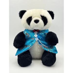 7" Plush Panda Adorned with Cheongsam Coat - Nice Details